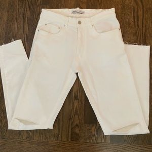 Zara man raw hem jeans.